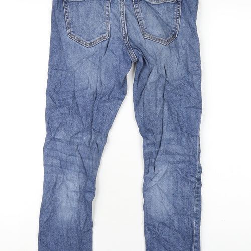 Gap Womens Blue Cotton Straight Jeans Size 25 in L27 in Regular Zip