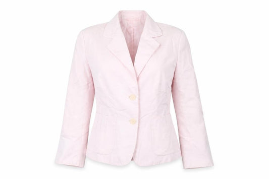 Front view of Mexx women’s pink jacket blazer, size UK 8, button