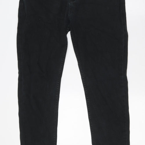 Denim Co Mens Black Cotton Skinny Jeans Size 32 in L32 in Slim Zip