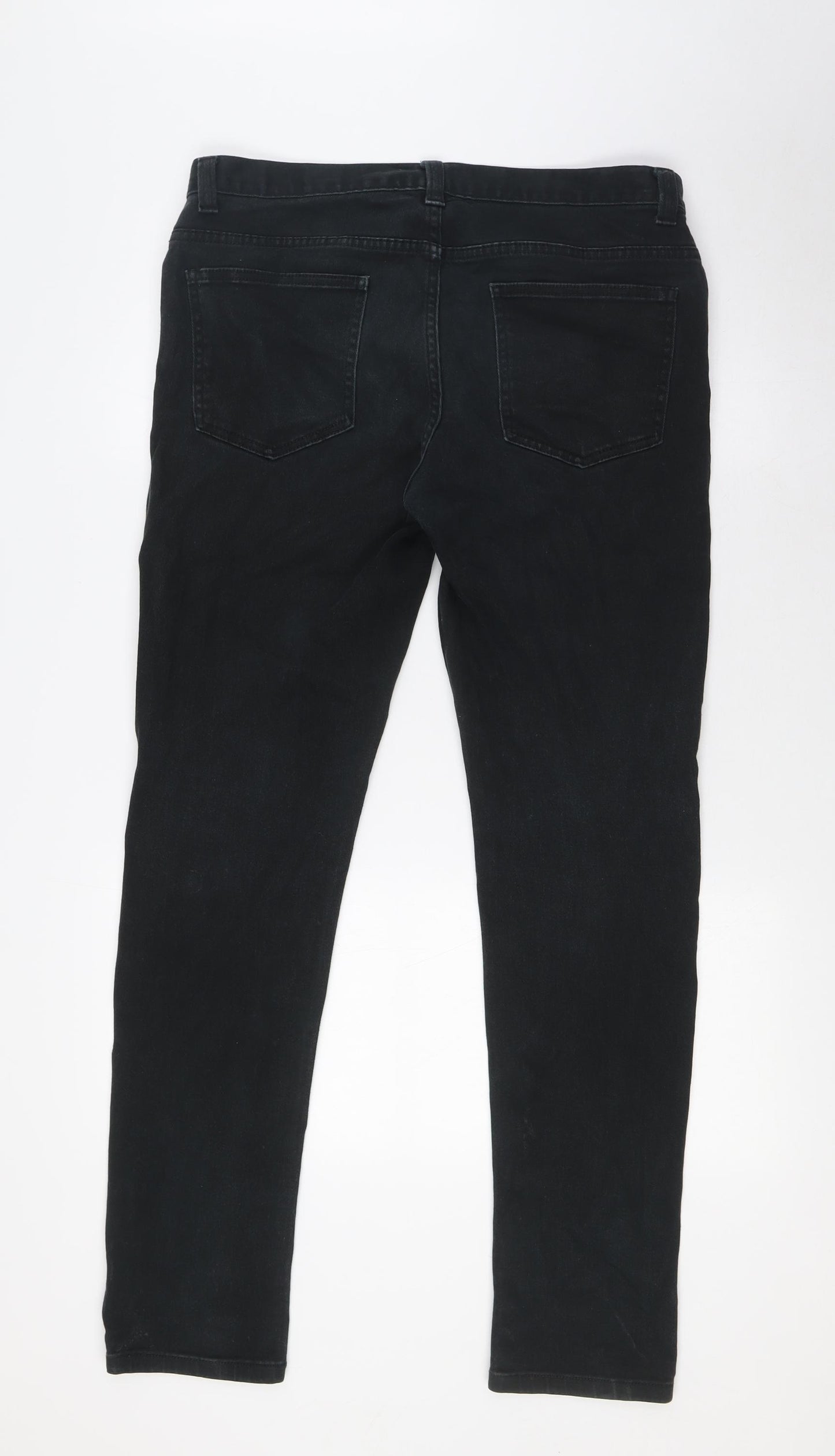 Denim Co Mens Black Cotton Skinny Jeans Size 32 in L32 in Slim Zip