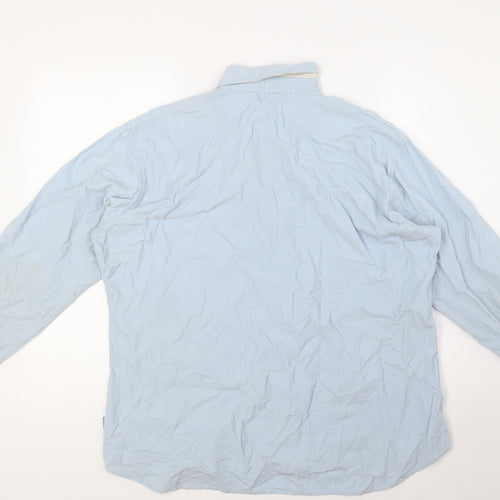 BHS Womens Blue Cotton Basic Button-Up Size L Collared