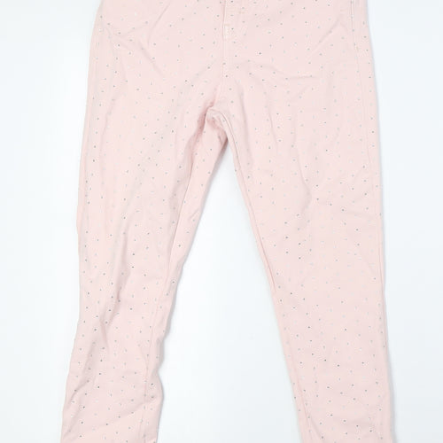 Topshop Womens Pink Cotton Skinny Jeans Size 28 L30 in Slim Zip - Sequins