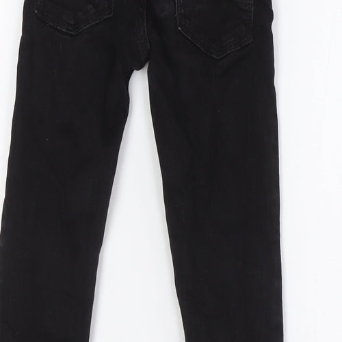 NEXT Boys Black Cotton Skinny Jeans Size 7 Years L22 in Regular Zip
