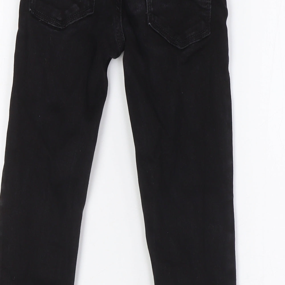 NEXT Boys Black Cotton Skinny Jeans Size 7 Years L22 in Regular Zip