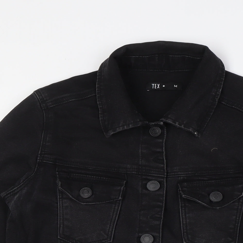 TEX Womens Black Jacket Size M Button