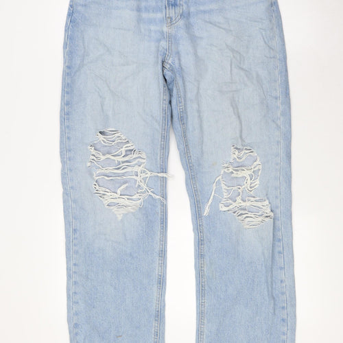 Uniqlo Womens Blue Cotton Skinny Jeans Size 28 in L32 in Regular Button