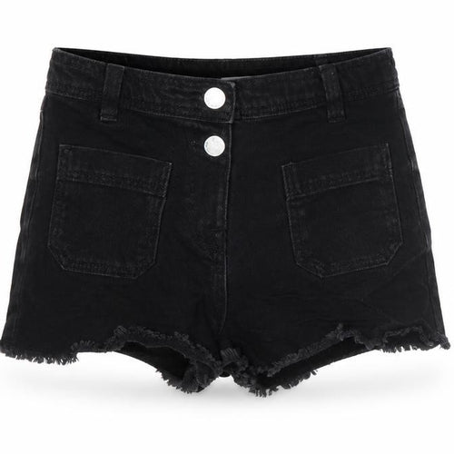 NEXT Girls Black 100% Cotton Bermuda Shorts Size 9 Years Regular - Raw Hem