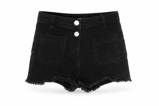 NEXT Girls Black 100% Cotton Bermuda Shorts Size 9 Years Regular - Raw Hem