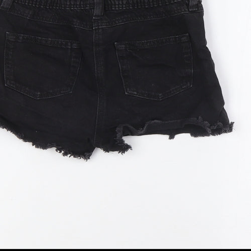 NEXT Girls Black 100% Cotton Bermuda Shorts Size 9 Years Regular - Raw Hem