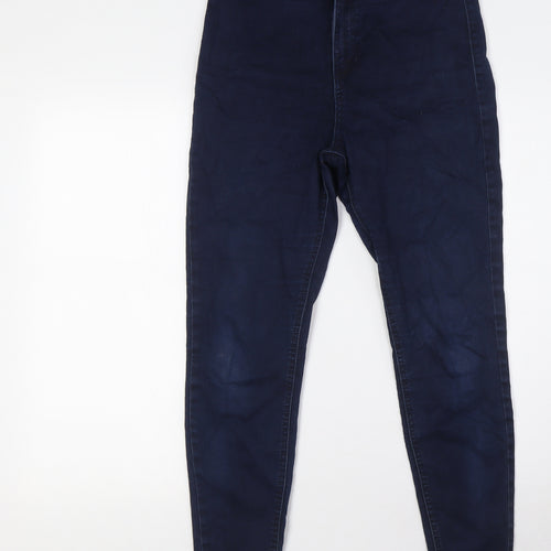 Marks and Spencer Womens Blue Cotton Skinny Jeans Size 12 L26 in Slim Button