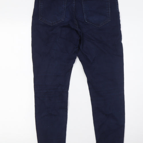 Marks and Spencer Womens Blue Cotton Skinny Jeans Size 12 L26 in Slim Button