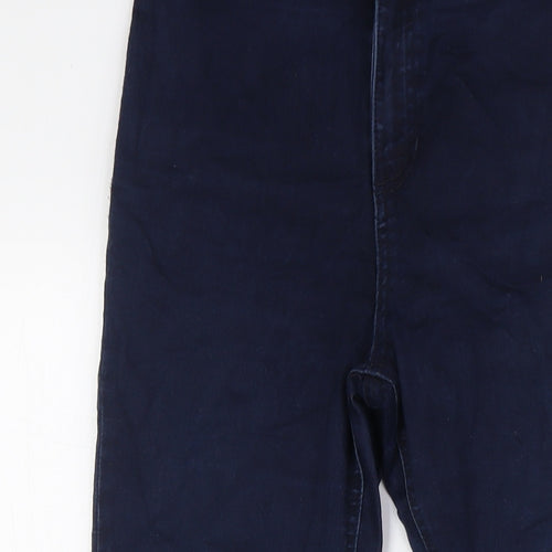 Marks and Spencer Womens Blue Cotton Skinny Jeans Size 12 L26 in Slim Button