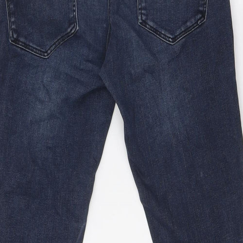 NEXT Womens Blue Cotton Mom Jeans Size 12 L27 in Regular Button
