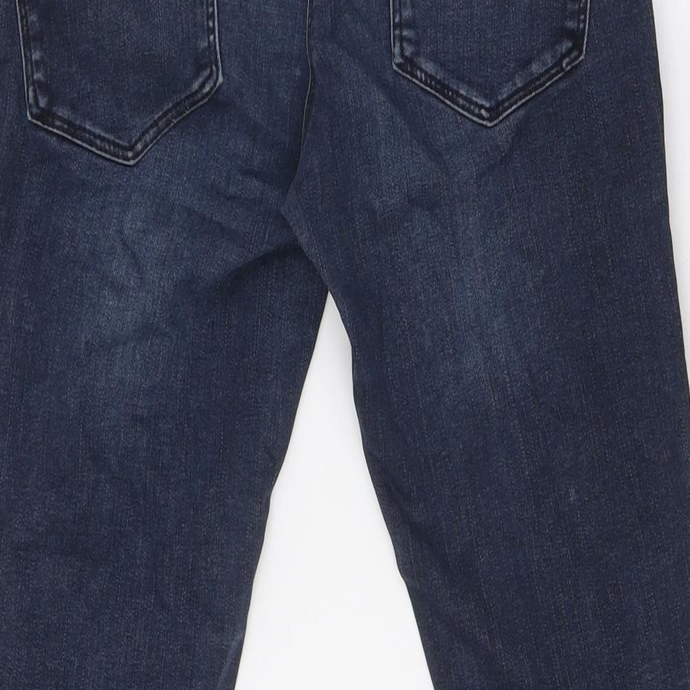 NEXT Womens Blue Cotton Mom Jeans Size 12 L27 in Regular Button