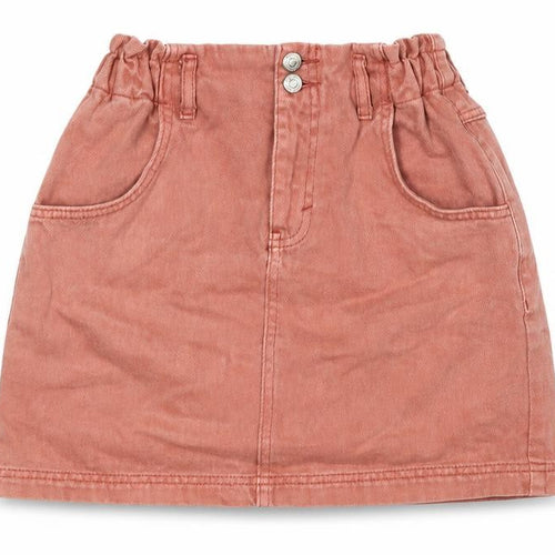 Topshop Womens Pink Cotton A-Line Skirt Size 8 Button - Elasticated Waist