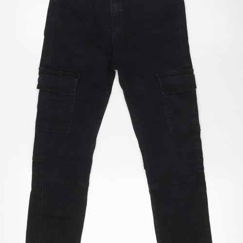 Estee Brown Womens Black Cotton Straight Jeans Size M L26 in Regular - Cuffed Legs