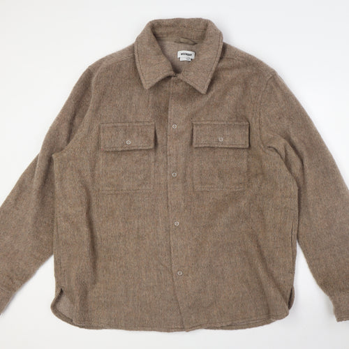 Weekday Womens Beige Jacket Size L Button - Shacket