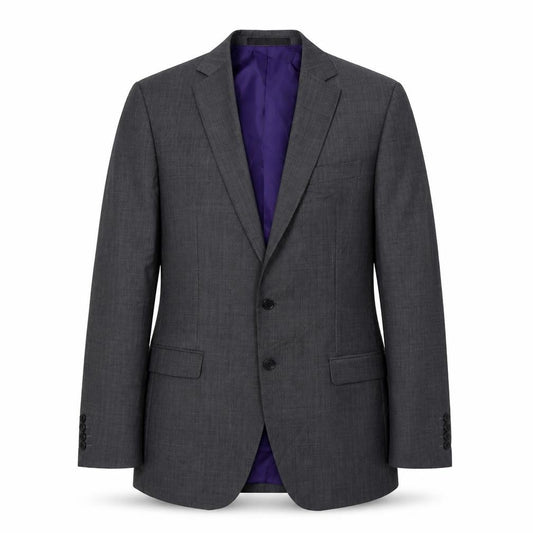 Front view of Marks & Spencer men’s grey polyester jacket suit jacket, size 40, big & tall