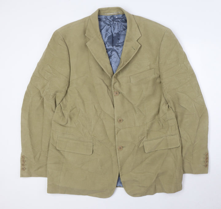 Racing Green Mens Beige Cotton Jacket Suit Jacket Size 44 Regular - Mole skin