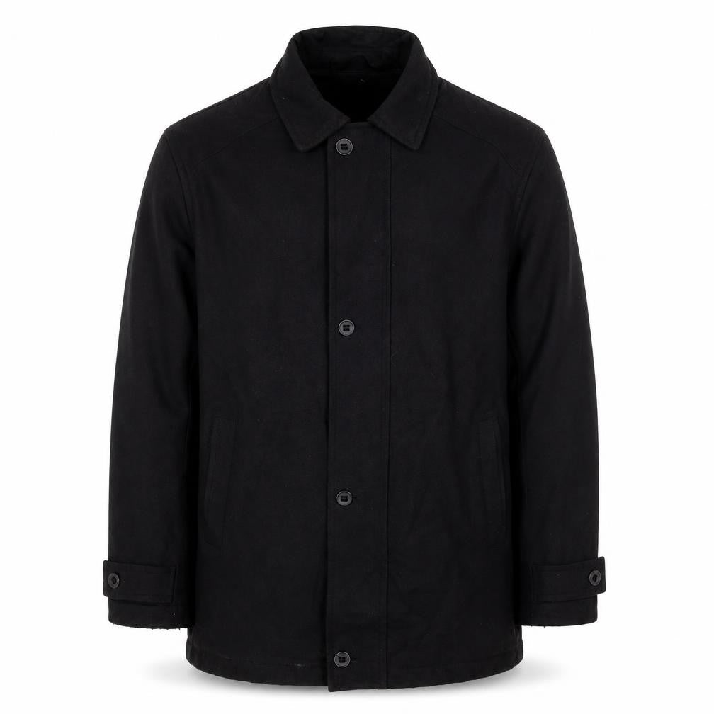 Front view of Bush men’s black jacket, size 42, button
