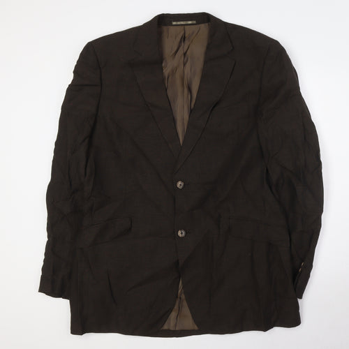 John Lewis Mens Brown Linen Jacket Suit Jacket Size 42 Big & Tall