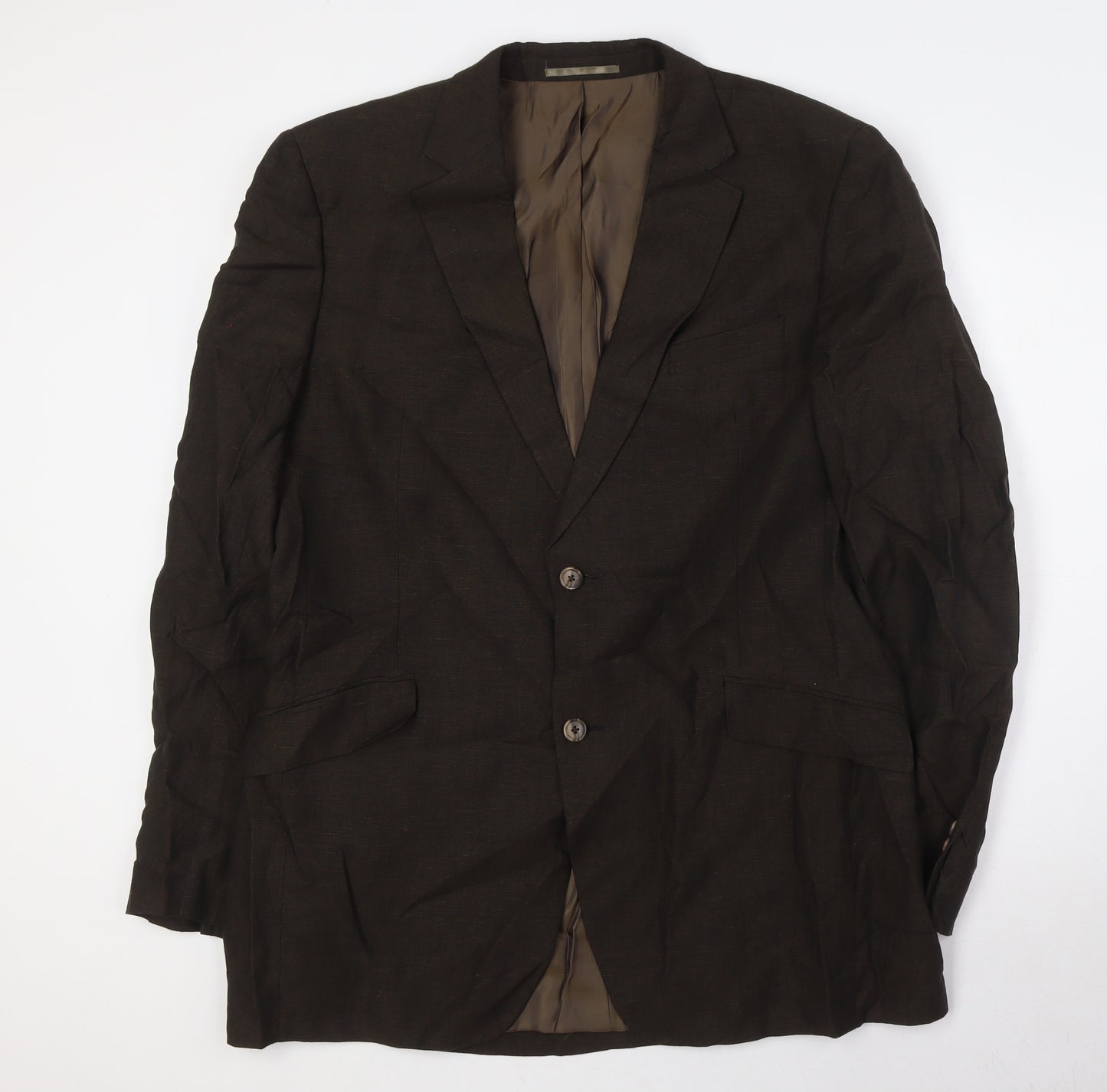 John Lewis Mens Brown Linen Jacket Suit Jacket Size 42 Big & Tall