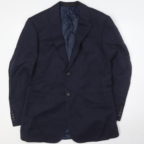 Marks and Spencer Mens Blue Linen Jacket Suit Jacket Size 38 Regular