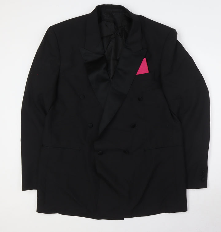 Varteks Mens Black Polyester Tuxedo Suit Jacket Size 44 Regular