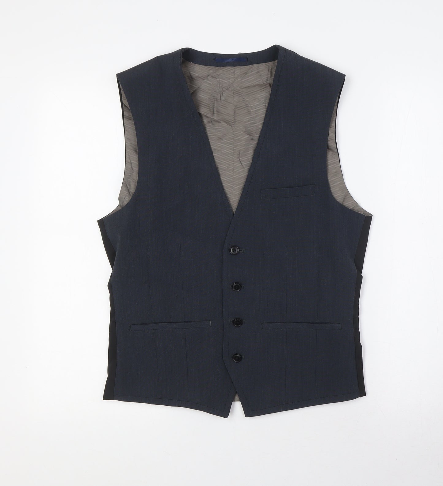 NEXT Mens Grey Gilet Waistcoat Size 36 Button