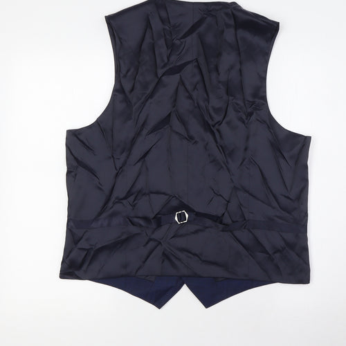 Marks and Spencer Mens Blue Gilet Waistcoat Size L Button