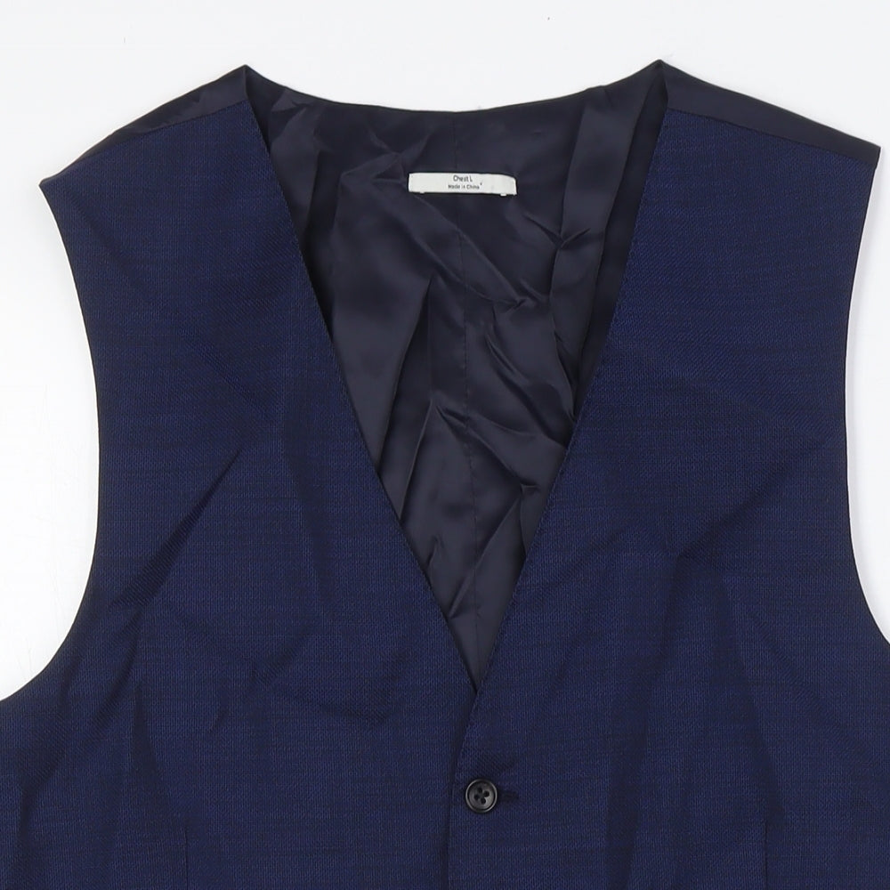 Marks and Spencer Mens Blue Gilet Waistcoat Size L Button