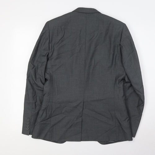 Butler& Webb Mens Grey Striped Polyester Jacket Suit Jacket Size 36 Regular