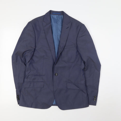 Marks and Spencer Mens Blue Polyester Jacket Suit Jacket Size 36 Regular