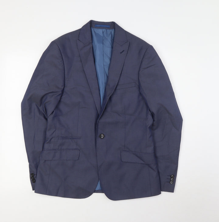 Marks and Spencer Mens Blue Polyester Jacket Suit Jacket Size 36 Regular