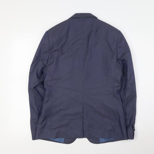Marks and Spencer Mens Blue Polyester Jacket Suit Jacket Size 36 Regular
