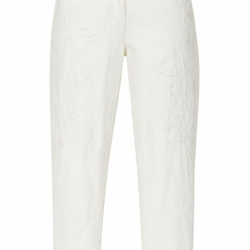 LUISA CERANO Womens Ivory Floral Cotton Skinny Jeans Size 10 L31.5 in Regular Zip
