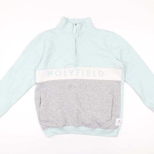 Holyfield Girls Blue Cotton Pullover Sweatshirt Size 12-13 Years Zip