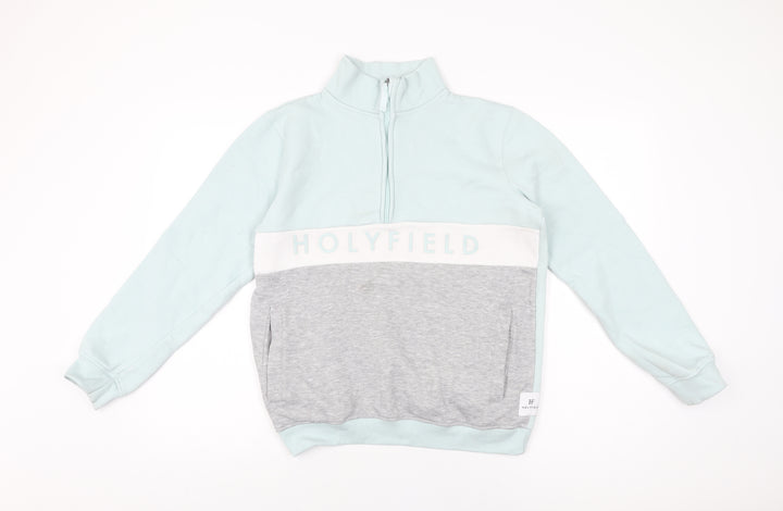 Holyfield Girls Blue Cotton Pullover Sweatshirt Size 12-13 Years Zip
