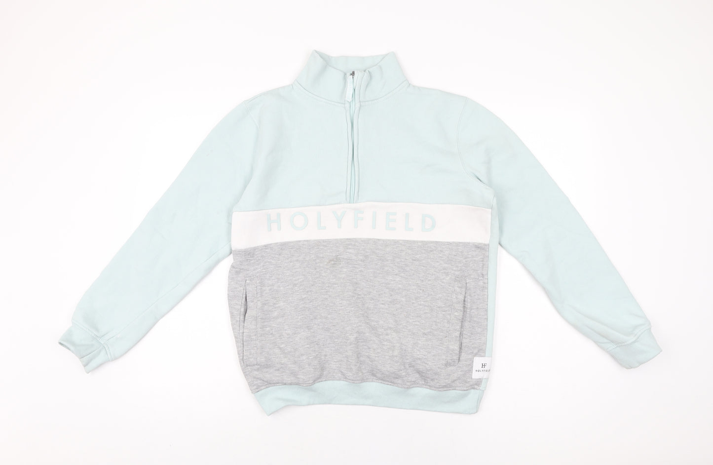 Holyfield Girls Blue Cotton Pullover Sweatshirt Size 12-13 Years Zip
