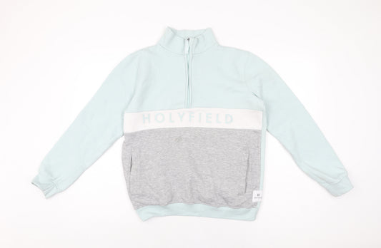 Holyfield Girls Blue Cotton Pullover Sweatshirt Size 12-13 Years Zip