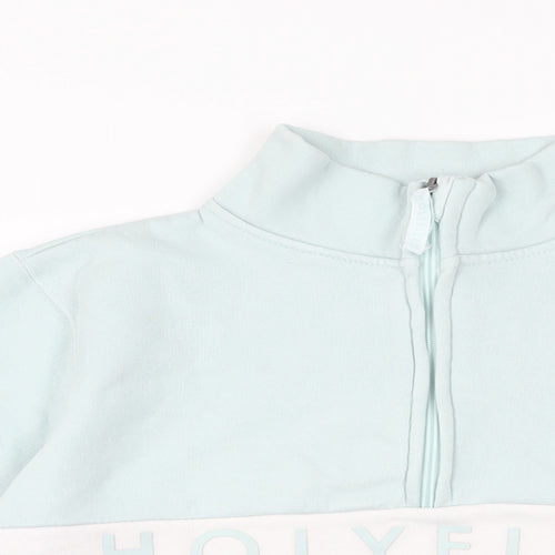 Holyfield Girls Blue Cotton Pullover Sweatshirt Size 12-13 Years Zip