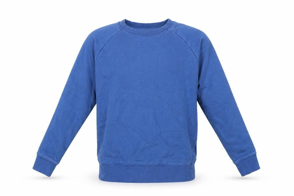 Front view of Next boys’ blue cotton pullover sweatshirt, size 10, years pullover