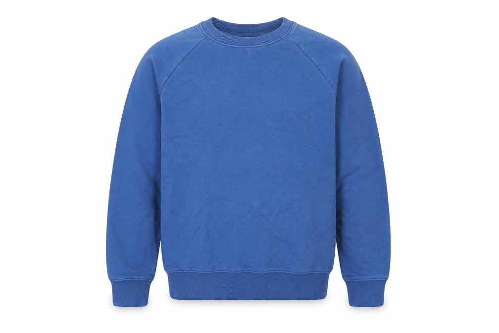 Front view of Next boys’ blue cotton pullover sweatshirt, size 10, years pullover