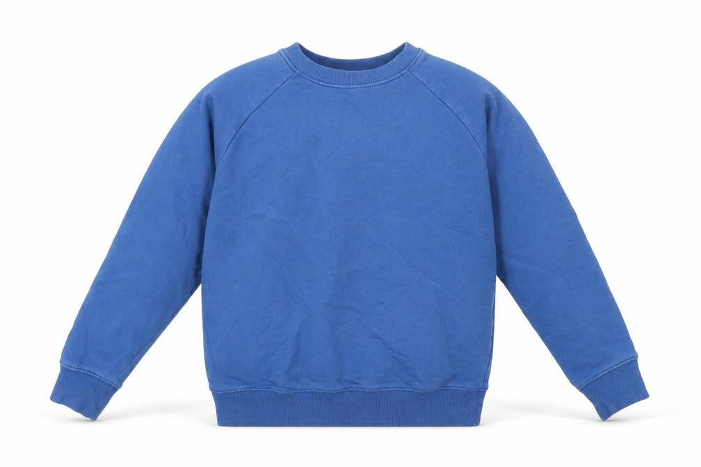 Front view of Next boys’ blue cotton pullover sweatshirt, size 10, years pullover
