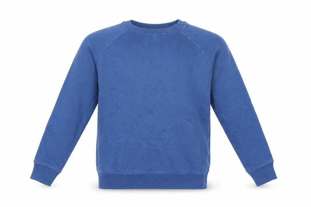 Front view of Next boys’ blue cotton pullover sweatshirt, size 10, years pullover