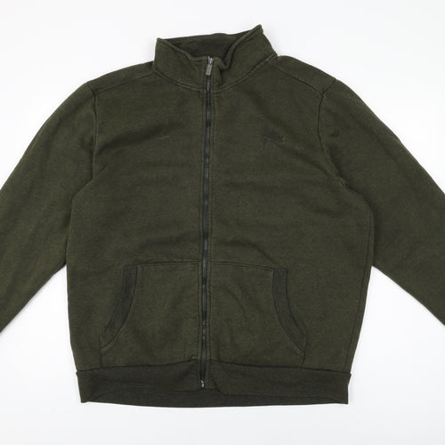 Slazenger Mens Green Cotton Full Zip Sweatshirt Size 2XL
