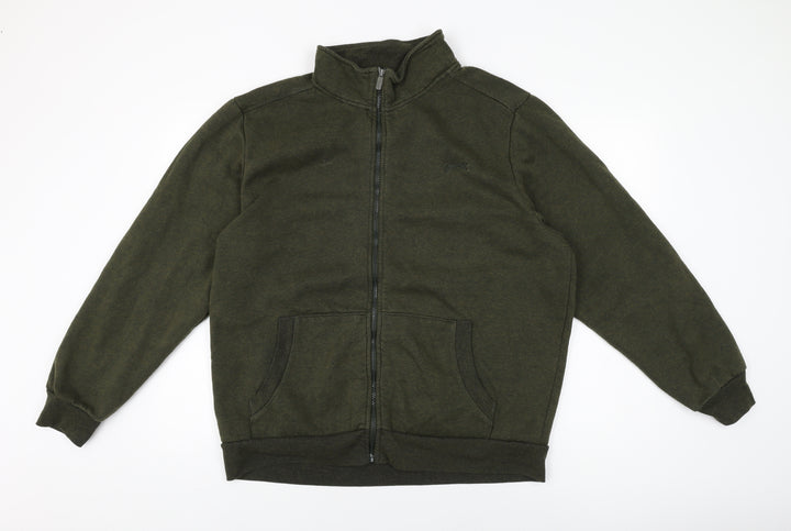 Slazenger Mens Green Cotton Full Zip Sweatshirt Size 2XL