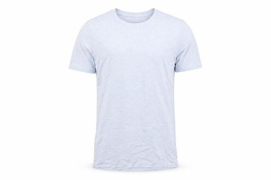 Front view of Marks & Spencer men’s blue cotton t-shirt, size S, round neck