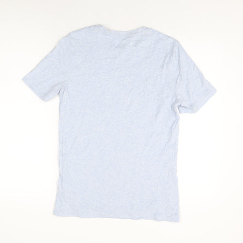 Marks and Spencer Mens Blue Cotton T-Shirt Size S Round Neck