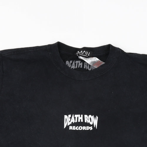 Boohoo Mens Black Cotton T-Shirt Size XS Round Neck